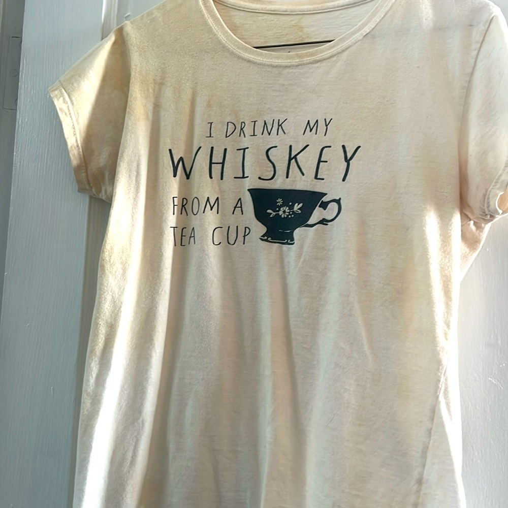 I drink my whiskey from a tea cup ￼